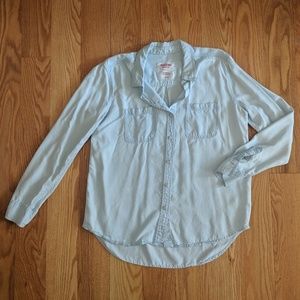 Mossimo for Target Light Wash Chambray Button-Down